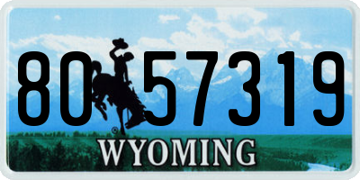 WY license plate 8057319