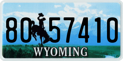 WY license plate 8057410