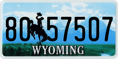 WY license plate 8057507