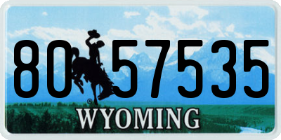 WY license plate 8057535