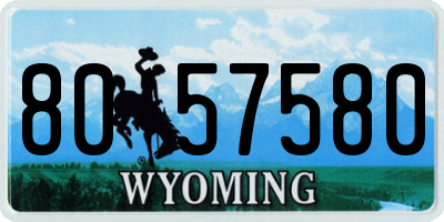 WY license plate 8057580