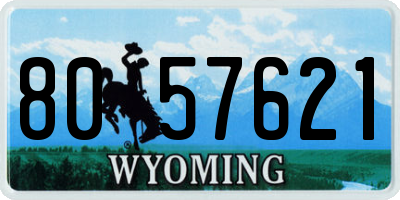 WY license plate 8057621