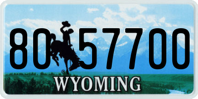 WY license plate 8057700