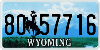 WY license plate 8057716