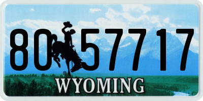WY license plate 8057717