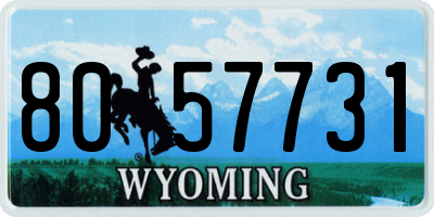 WY license plate 8057731