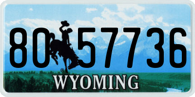 WY license plate 8057736