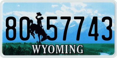 WY license plate 8057743