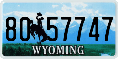 WY license plate 8057747