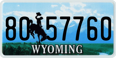 WY license plate 8057760