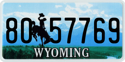 WY license plate 8057769
