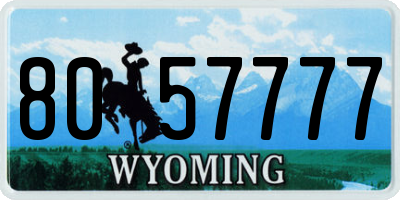 WY license plate 8057777