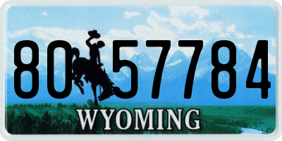 WY license plate 8057784