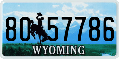 WY license plate 8057786