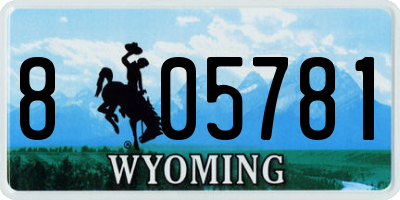 WY license plate 805781