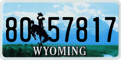WY license plate 8057817