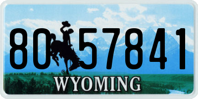 WY license plate 8057841