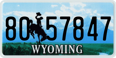 WY license plate 8057847