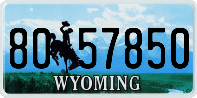 WY license plate 8057850