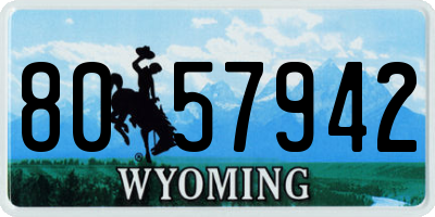 WY license plate 8057942