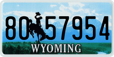 WY license plate 8057954