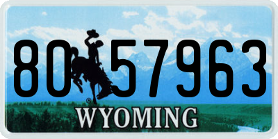 WY license plate 8057963