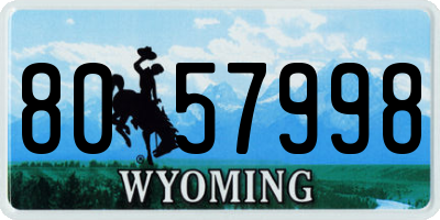 WY license plate 8057998