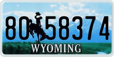 WY license plate 8058374