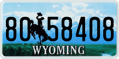 WY license plate 8058408