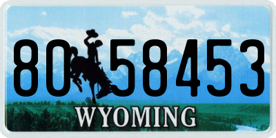 WY license plate 8058453