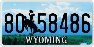 WY license plate 8058486