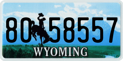 WY license plate 8058557