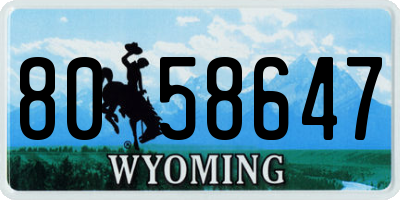 WY license plate 8058647