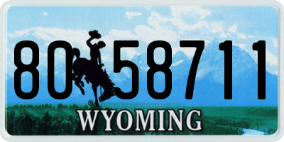 WY license plate 8058711