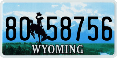 WY license plate 8058756