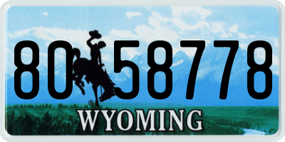WY license plate 8058778