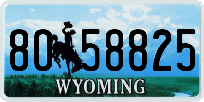 WY license plate 8058825