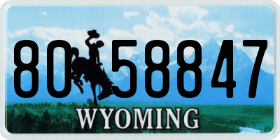 WY license plate 8058847
