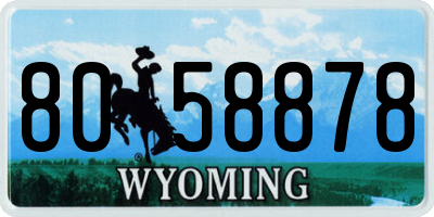 WY license plate 8058878