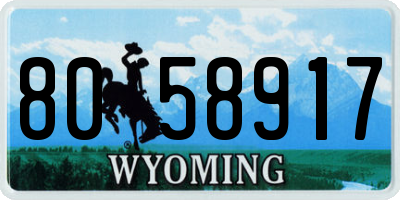 WY license plate 8058917