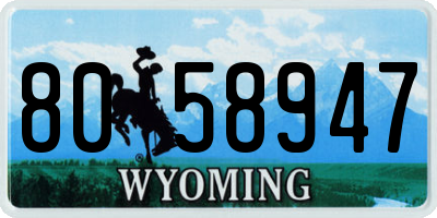 WY license plate 8058947
