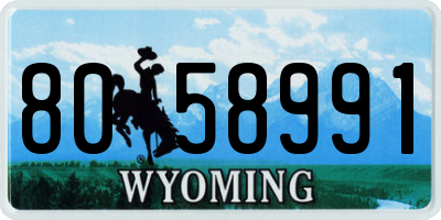 WY license plate 8058991