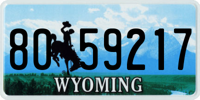 WY license plate 8059217