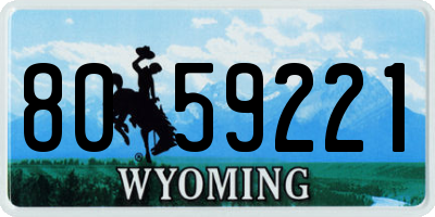 WY license plate 8059221