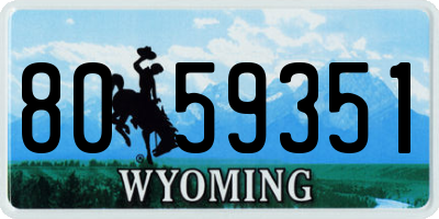 WY license plate 8059351