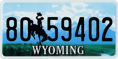 WY license plate 8059402