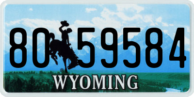WY license plate 8059584