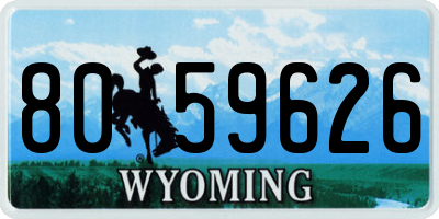 WY license plate 8059626