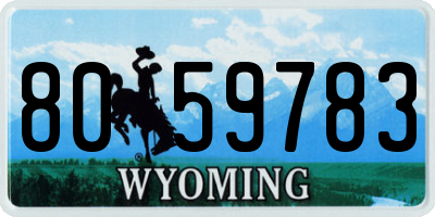 WY license plate 8059783