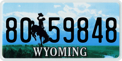 WY license plate 8059848